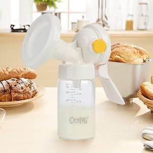 COMI Wide Neck Glass Breastmilk Collection n Storage Bottle, 4 Packs, 6oz with Screw Ring Sealing Disk; Re-markable Sealing Disc. BPA Free, Fits Breast Pumps & Nipples (3 Gray Lids + 3 Pink Lids)