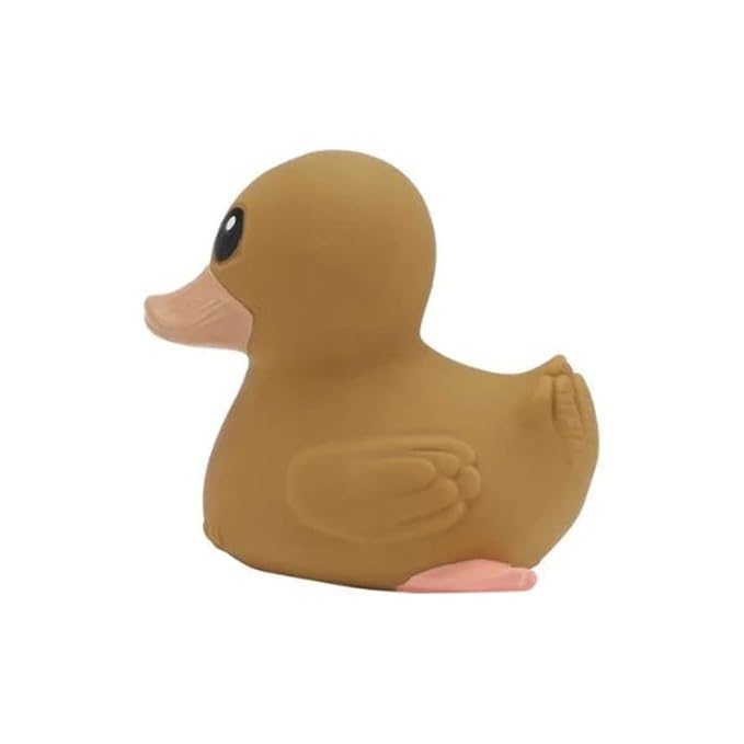 HEVEA Kawan Mini Rubber Duck - 100% Natural Rubber Baby Bath Toy - Eco Friendly, Perfect for Playing, Teething, and Bathing - Mold Free Bath Toys - Choco Latte