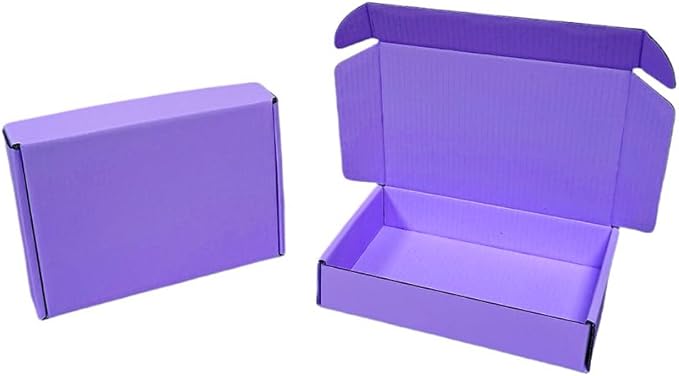 50 Pcs 7.9 x 4 x 1.2 inches Shipping Boxes for Small Business Cardboard Corrugated Mailer Boxes for Shipping Packaging Holidays Craft Gifts Phone Case Packaging (Lavender, 7.9 x 4 x 1.2")