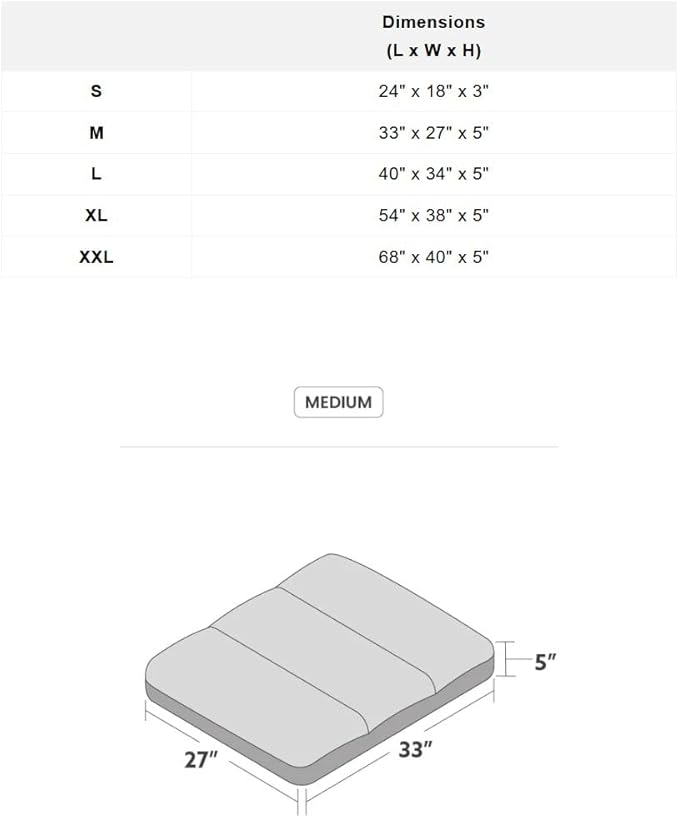 K9 Ballistics Tough Rectangle Pillow Dog Bed - Removable Cover, Washable, Durable & Water Resistant Dog Bed - Medium, Titanium Premium Finish
