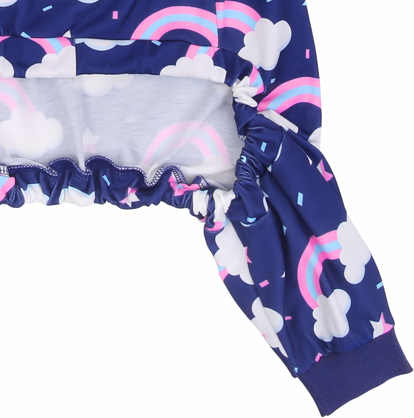 HDE Dog Pajamas One Piece Jammies Jumpsuit Pet Clothes Outfit Stretchy Lightweight Comfy Shirt Pjs for M-3XL Dogs Rainbows - 2XL