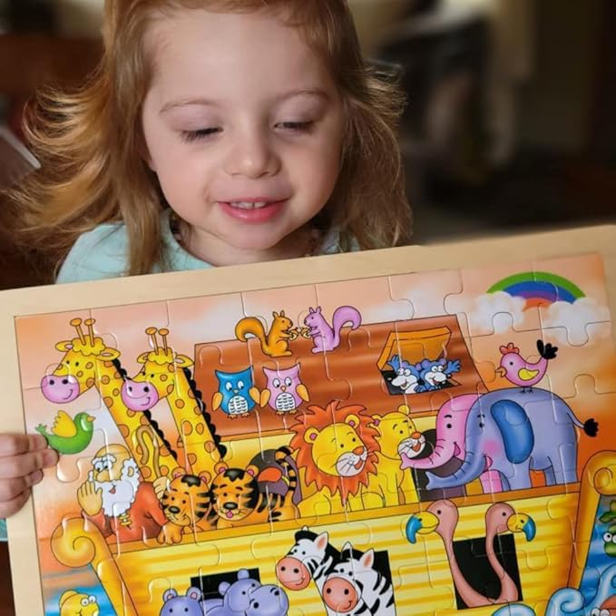 Noah Jigsaw Puzzles for Toddlers Age 3-5, 48pcs Preschool Educational Learning Toys Sets Gift for Baby Infants Boys and Girls (Noah's Ark…)