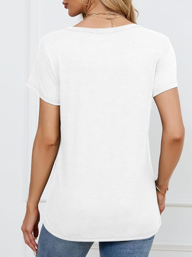 Soft Short Sleeve Shirts for Women, Crew Neck T Shirts for Women Loose Fitting Lightweight Top Basic Tee Shirt