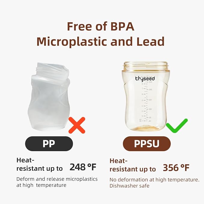 PPSU Natural Breast-Like Bottle with Nipple(7-10 Months),10oz,2pack