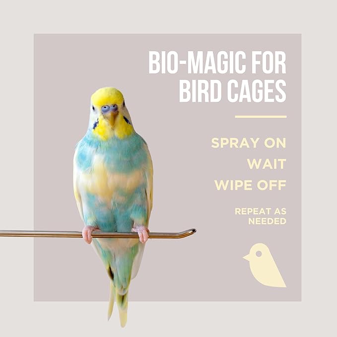 Natural Rapport Bird Cage Cleaner - The Only Bird Cage Cleaner You Need - Bird Poop Spray Remover, Naturally Removes Bird Waste (2 Pack, 32 Oz)
