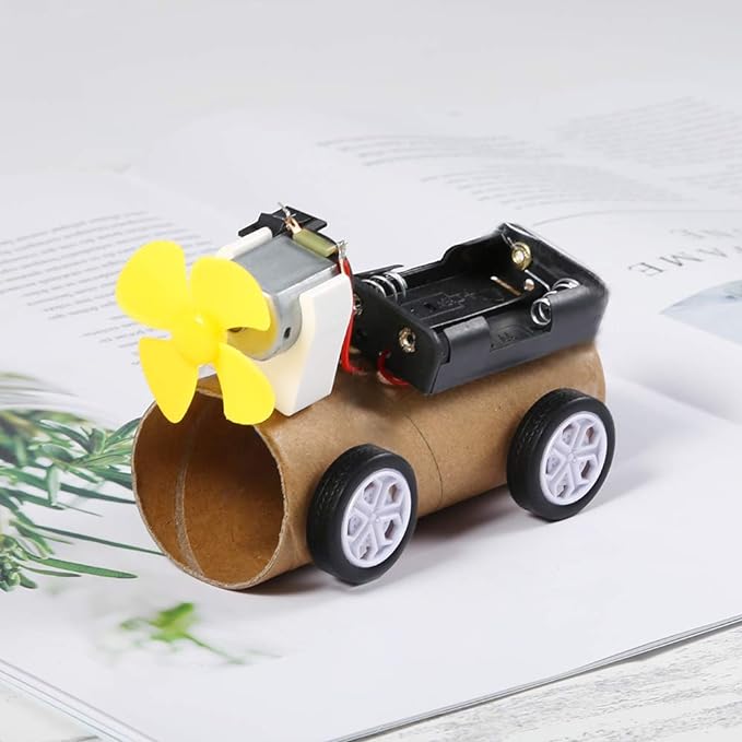 Sntieecr 6 Set DC Motors Kit, Mini Electric Motor 3V 15000RPM with 66 PCS Plastic Gears, AA Battery Holder Case, Motor Bracket, Shaft Propeller and Rocker Switch for DIY Toys Science Projects