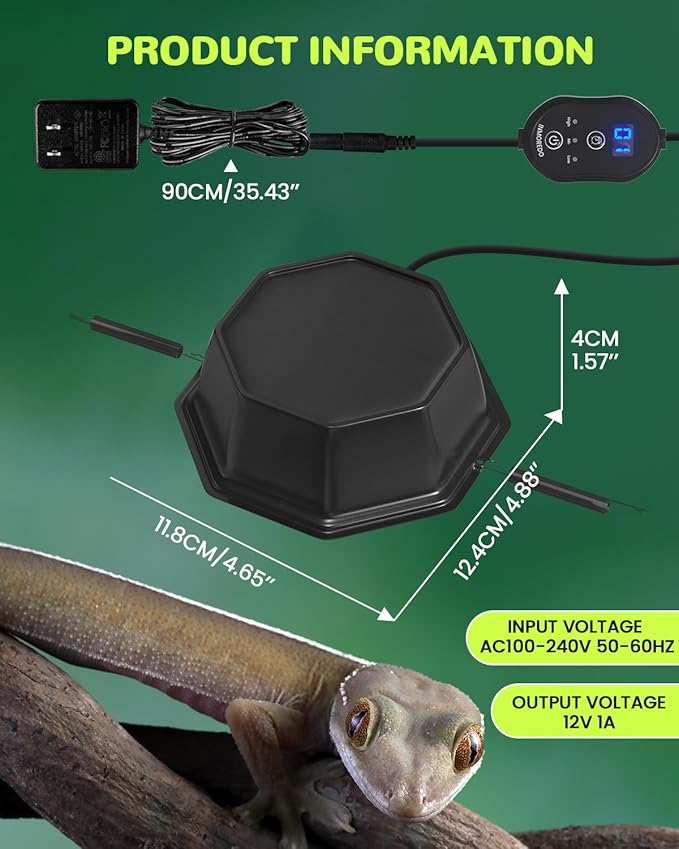 LED UVB Light for Reptiles, UVB 5.0/10.0 Reptile Light Dimmable, Adjustable Brightness Reptile Lamp with Timer for Rainforest & Desert Reptiles