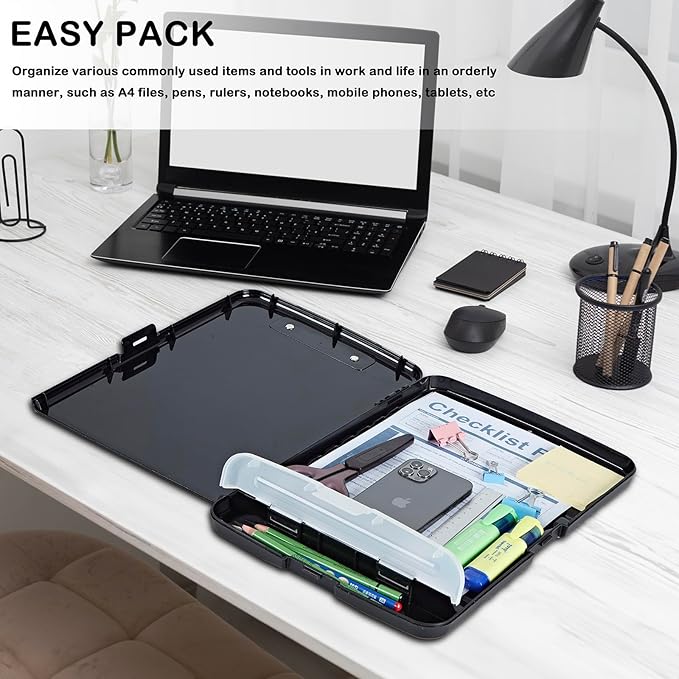 Clipboard with Storage,Office Supplies Nursing Clipboards Folder with Pen Holder Plastic Storage ClipBoard Foldable for Teacher Nurse,Shark in Sea