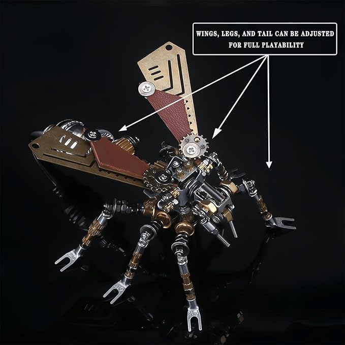 3D Metal wasp Puzzle, Punk Insect Metal Model, 3D Puzzle Mechanical wasp Building Blocks, Fun DIY Assembly, high-end Men's Gifts.