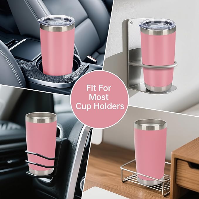 IEOVIEE 32 Pack 20oz Stainless Steel Bulk Tumblers with Lids and Straws Double Wall Insulated Travel Mug Durable Powder Coated Tumbler Bulk Cup for Cold and Hot Drinks(Pink)