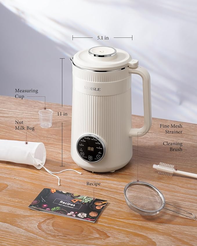 8 in 1 Nut Milk Maker Blender, 32oz Homemade Soy, Almond, Oat, Coconut, Plant Based and Non Dairy Beverages, Automatic Soybean Machine With Delay Start/Keep Warm/Boil Water, Cream