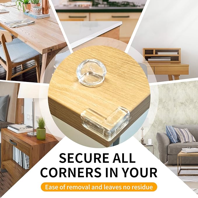 40 Pack Corner Protector Baby, 2 Shapes Baby Proof Corners and Edges, Clear Table Corner Covers Baby, Baby Corner Protector Guards, Corner Guards for Table Edges & Sharp Corners