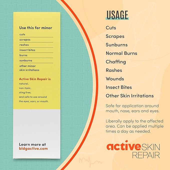 Active Skin Repair Kids First Aid Spray - Non-Toxic & Natural Kids Antiseptic Formula for Minor Cuts, Wounds, Scrapes, Rashes, Sunburns, and Other Skin Irritations (3oz Spray)