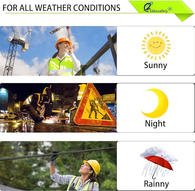 Reflective Mesh Safety Vest for Men Women with 8 Pockets and Zipper Front High Visibility Mesh Vest Hi Vis Construction Work Vest,Meets ANSI/ISEA Standards(EKH1-Yellow-L)