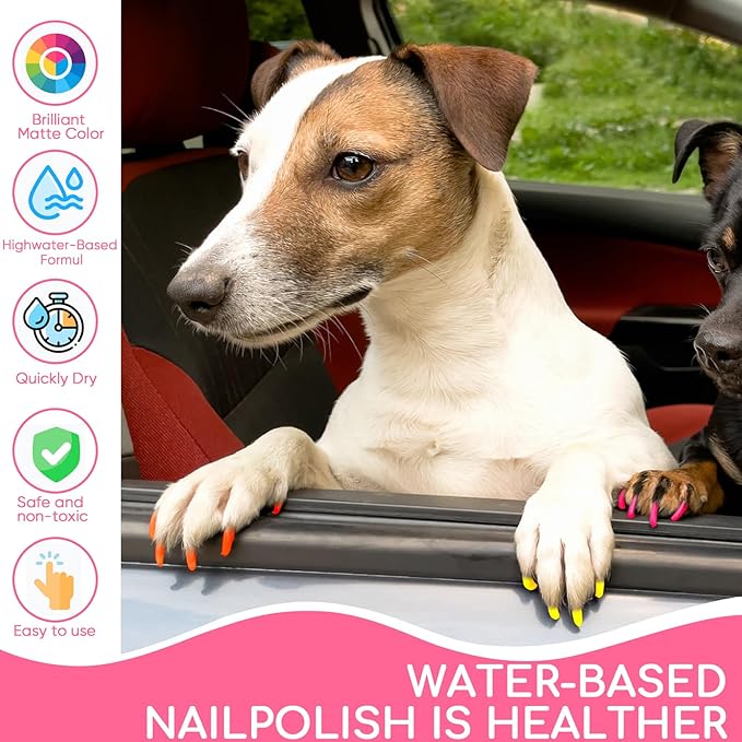 Dog Nail Polish, Dog Nail Polish Pens Quick Dry-8 Colors, Pet Nail Polish Set for Dogs, DIY Dogs Puppy Nails, Dog Safe Nail Polish Non Toxic, Odorless, Easy to Apply