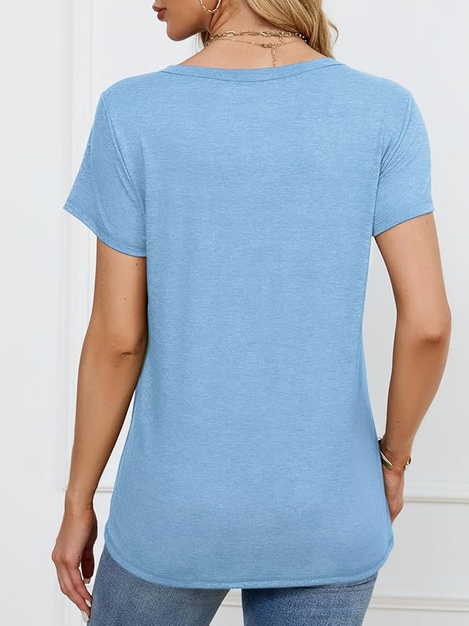 Soft Short Sleeve Shirts for Women, Crew Neck T Shirts for Women Loose Fitting Lightweight Top Basic Tee Shirt