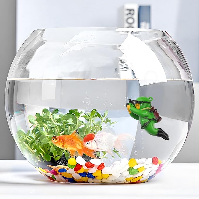 onesimcr Floating Fish Tank Decorations, Aquarium Decorations, Lovely Diver Fish Tank Decorations, Floating Device Fish Tank Accessories,Suitable for All Kinds of Fish Tanks(Dark Green)…