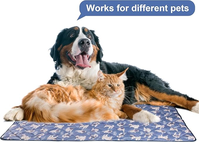 Langsprit Dog Cooling Mat, Washable Dogs Cats Pet Non-Toxic Cooling Pads Summer Sleeping Kennel Mats,Pet Self Cool Ice Blanket for Indoor & Outdoor Dog Beach Essentials Large