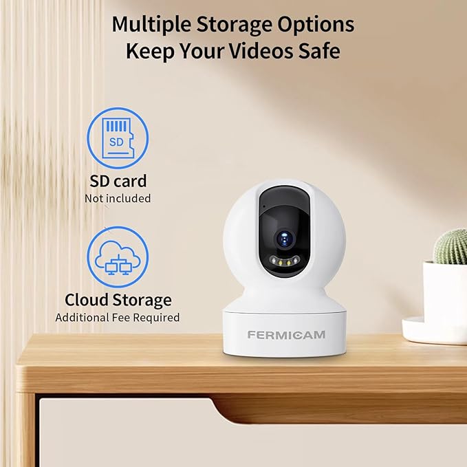 Wireless Indoor Security Camera,1080 HD Pet Camera,360° Home Cameras,Motion Detection, 2-Way Audio, Night Vision, Cloud & SD Card Storage、WiFi-2.4G
