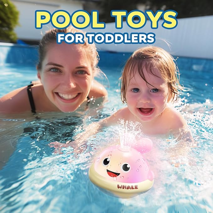 Light up Baby Bath Toys: Whale Bath Toy Sprinkler, Bath Toys for Kids Ages 1-3, Bathtub Outdoor Water Pool Toys for Toddlers 1 2 3 Year Old, Birthday Gift for Boys & Girls