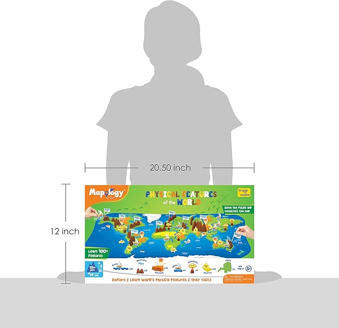 Imagimake Mapology Physical Features | World Map for Kids | 3D Puzzles for Ages 8-10 | Educational Toys for Kids 8-12 | Gifts for Boys & Girls 8-12 | Building Toys Gift for Birthday and Christmas