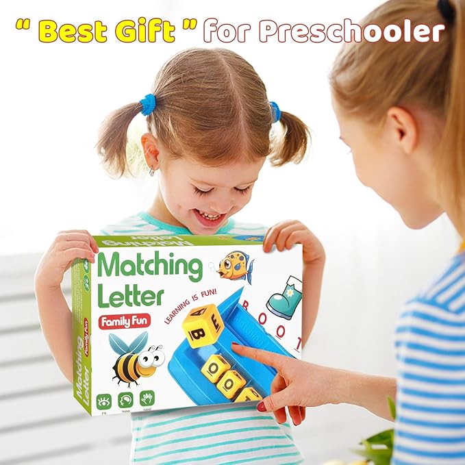 Educational Toys for 3-5 Year Old Girls Gifts, Matching Letter Game Preschool ABC Learning Toys for Kids Ages 4-8 Years, Christmas Birthday Gifts for Toddler Toys Age 2-4