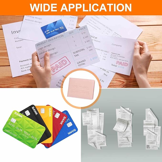 HARFINGTON Car Registration and Insurance Holder PU Leather Vehicle Glove Box Organizer Storage Accessories Car ID Holder with 6 Pockets for License ID Card Bank Card Documents, Pink