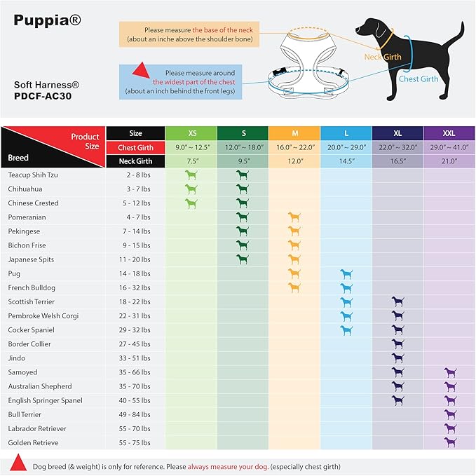 Authentic Puppia Soft Harness, Grey, X-Small