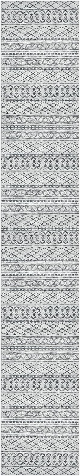 KUTA Long Hallway Runner Rug 2.6x16 Non-Slip Washable, Moroccan Vintage Beige