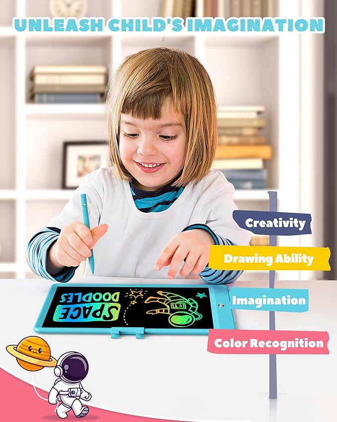 KOKODI LCD Writing Tablet, 16 Inch Colorful Toddler Doodle Board Drawing Tablet, Erasable Reusable Electronic Drawing Pads, Educational and Learning Toy for 3-6 Years Old Boy and Girls