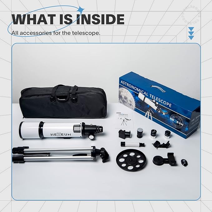 Telescope 80mm Aperture 600mm - Astronomical Portable Refracting Telescopes Fully Multi-Coated High Transmission Coatings AZ Mount with Tripod Phone Adapter, Wireless Control, Carrying Bag.