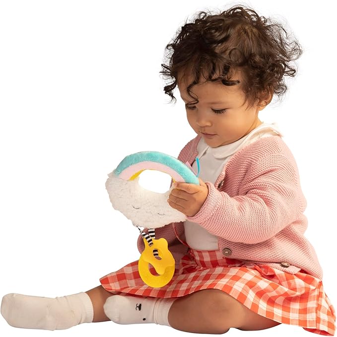 Manhattan Toy Cherry Blossom Days Cloud Baby Circle Rattle with Crinkle Paper and Teethers