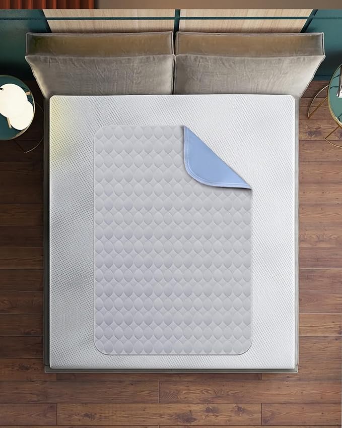 Washable Bed Pads 34" x 36" - 6 Pack, Grey, Waterproof Bed Pads for Incontinence, Bed Wetting Pads for Bed, Sofa, Floor, Resuable Underpads for Adults, Seniors, Pet