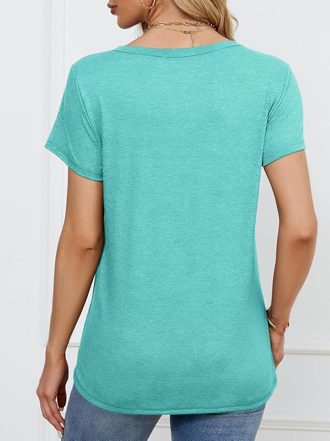 Soft Short Sleeve Shirts for Women, Crew Neck T Shirts for Women Loose Fitting Lightweight Top Basic Tee Shirt