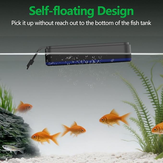 Aquarium Magnet Glass Cleaner, Double-Sided Detachable & Floating Algae Scraper for 0.2-0.4 Inch Fish Tank Glass Cleaning, No Scratches(S)