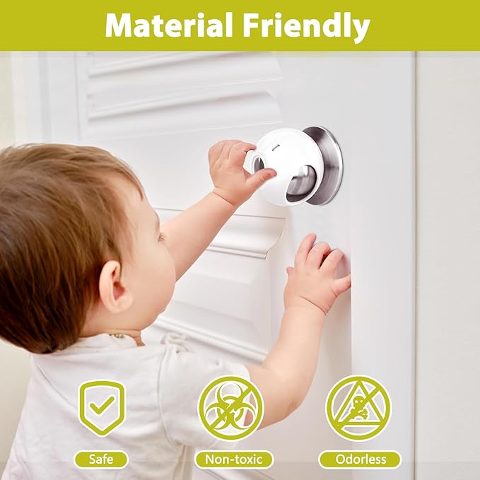 Child Proof Door Knob Covers 6 Pack Door Knob Safety Cover for Kids to Keep Kids from Opening Doors Baby Proof Door Knob Covers 2.7 Inch Large Diameter Child Safety Door Knob Cover Fit More Round Knob