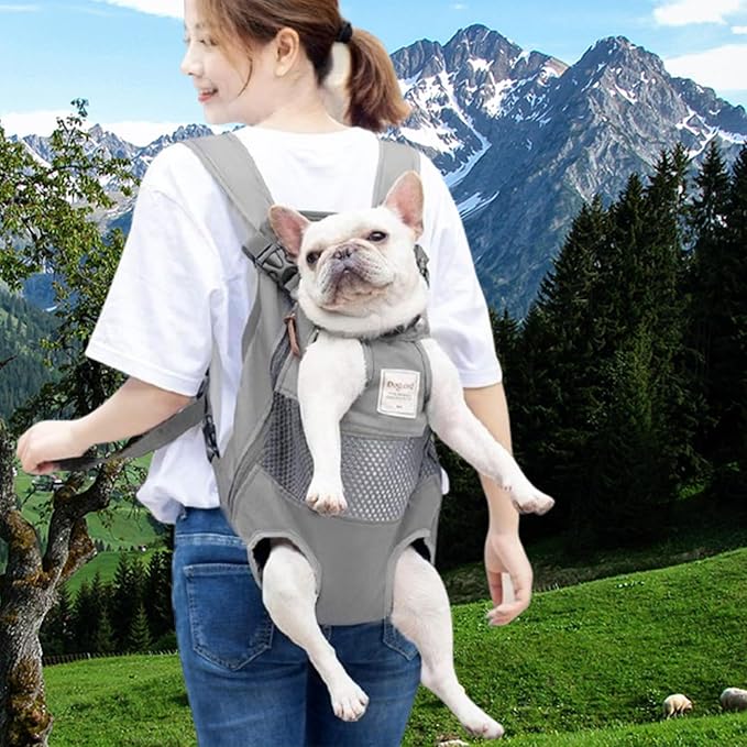 Dog Carrier Backpack, Pet Front Carrier Backpack Legs Out Dog Chest Carrier for Small Medium Dogs, Hands-Free Cat Backpack Carrier Dog Travel Backpack Airline Approved Hiking Bike Motorcycle