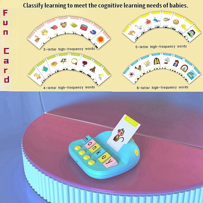 Word Matching Game Toys for Ages 5-7, Spelling Games for 3 Years Old, Speak and Spell Educational Toys for Easter Children's Day Halloween Christmas Birthday Party Gifts (Style D)