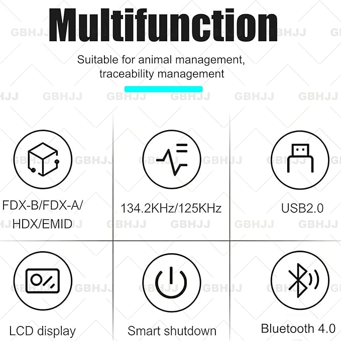 Pet Microchip Scanner, Pet Id Scanner Rechargeable Animal Chip Registration, 30S Auto Power Off & Storage Up to 20000 Datas, for Dog/Cat/Pig/Animal