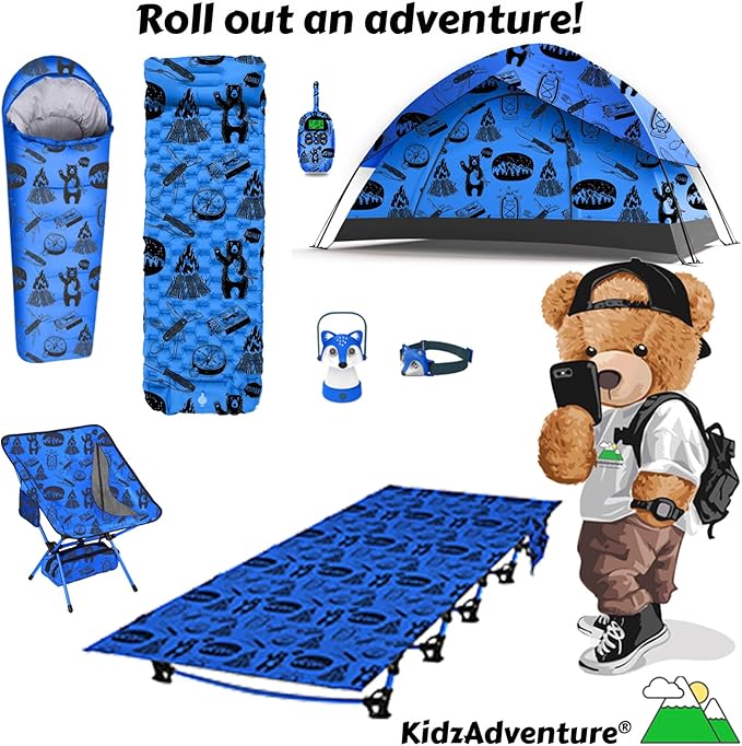 KidzAdventure 2 in 1 Indoor/Outdoor Tent for Kids, Small 1 or 2 Toddler/Kids Tent, Backpacking, Lightweight and Easy Pop up, Ideal for Backyard, Outside Camping, or Play Fort