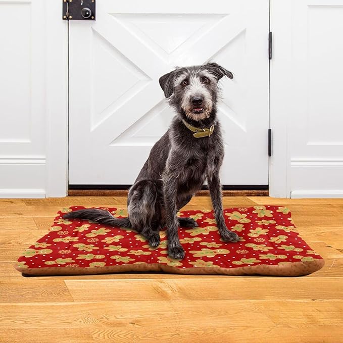 Pet Bed Christmas Gingerbread Cookie Dog Bed Mat Absorbing Non Slip Pad Pet Sleeping Mat for Small, Medium, and Large Dogs Puppy Cat 36 in x 24 in