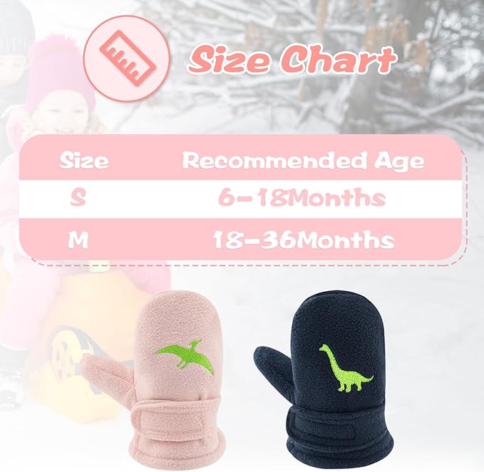 BAVST Baby Toddler Winter Mittens Girls Warm Fleece Lined Gloves Kids Sherpa Lined Mittens for Boys