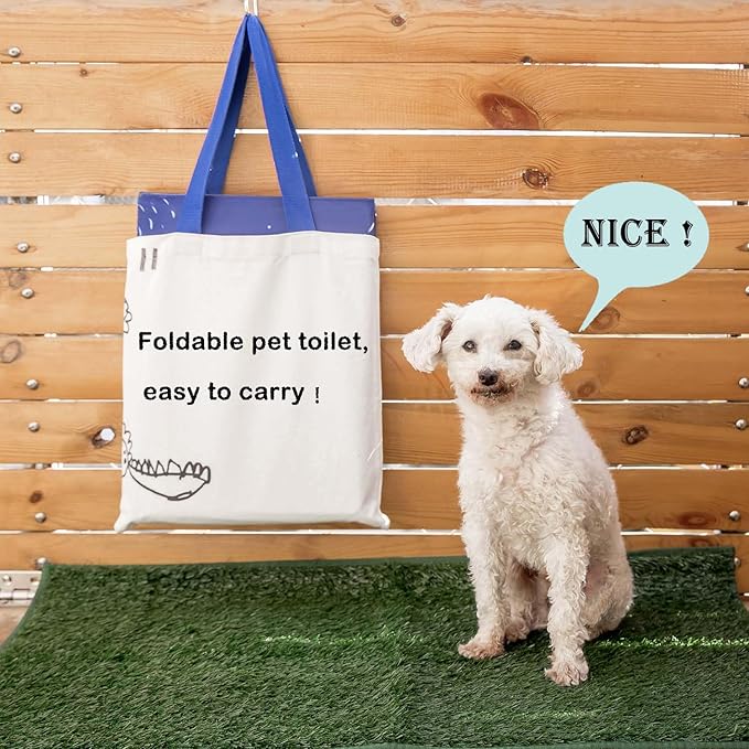 Dog Litter Box with High Walls,Pee Pad Holder Tray for Indoor Dog Potty,No Assembly,No Spill,Waterproof,Easy to Clean,Portable for Travel (Blue Star, S-23.6''Lx23.6''Wx12''H)