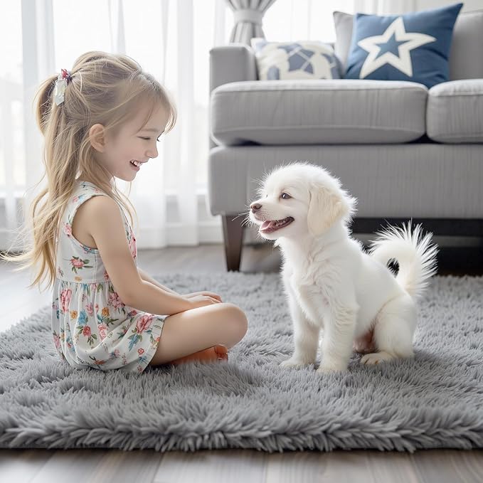 8x10 Area Rugs for Living Room Bedroom Rug, Large Shaggy Soft Plush Furry