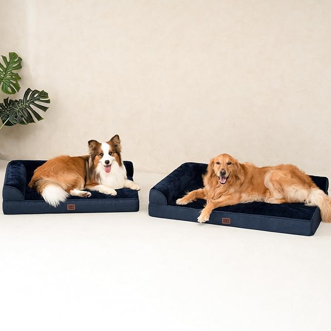 EHEYCIGA XL Dog Bed Memory Foam for Crate, Extra Large Dog Bed Orthopedic with Washable Removable Cover, Waterproof Pet Sofa Couch XLarge Size Dogs, 41x27x6.5, Navy Blue