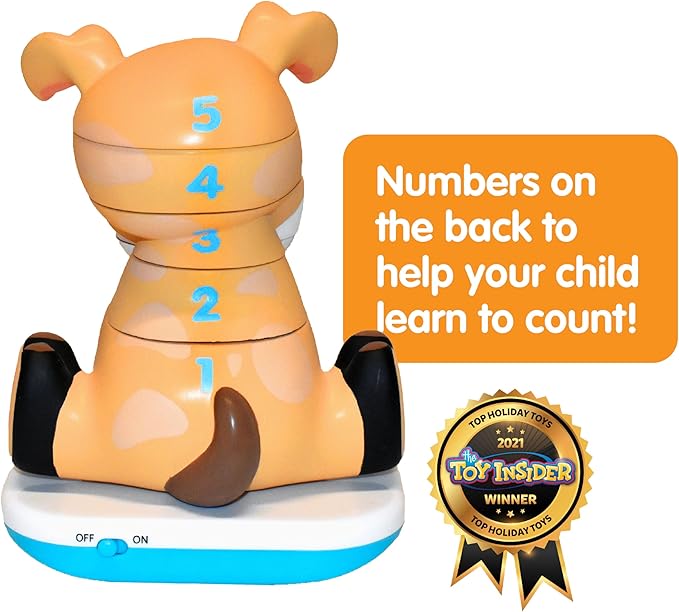 Stack-a-Roos Labrador Puppy by Salus Brands - Animal Stacking Toy, Educational Early Learning Toy for Infants Babies Toddlers, Age 12+ Months - Great Baby Gifts, STEM Toy