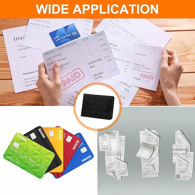 HARFINGTON Car Registration and Insurance Holder PU Leather Vehicle Glove Box Organizer Storage Accessories Car ID Holder with 8 Pockets for License ID Card Bank Card Documents, Black