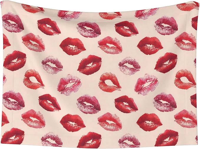 Waterproof Dog Blanket Soft Pet Blanket for Puppy Cat, Fleece Cat Throw Blankets for Furniture Bed Couch Sofa Reversible - Lips Kiss 2