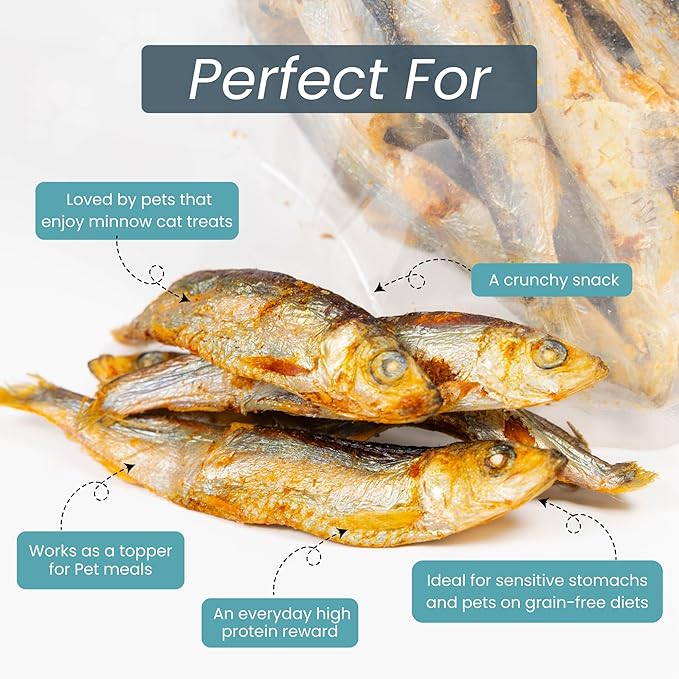 Happy Gluten Free Herring Dog Treats – Wild-Caught Dried Fish for Dogs & Cats – Single Ingredient, High Protein Fish Treats – Made in Alaska (3.5 oz)