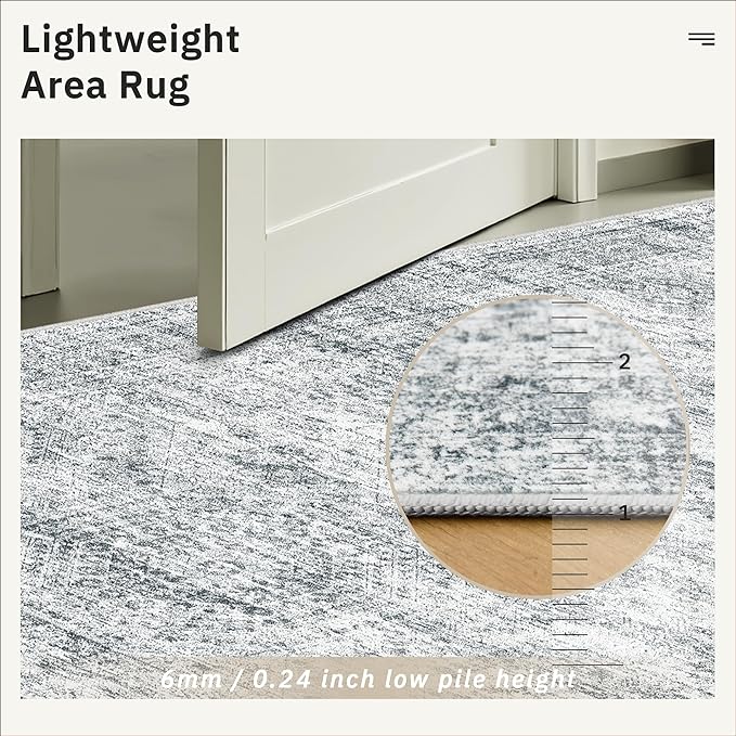 Soalmost 9x12 Area Rugs for Living Room, Non Slip Machine Washable Vintage Rugs